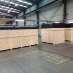 On-site crating for manufacturing equipment